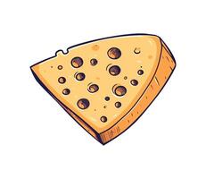Gourmet cheese slice on white background icon isolated vector