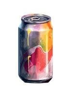 Refreshing soda in a yellow jar container icon isolated vector