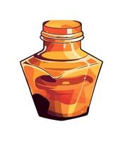 Transparent bottle on white background icon isolated vector