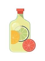 Fresh citrus in organic lemon bottle design icon isolated vector