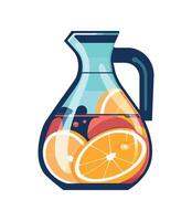 Fresh lemon cocktail in glass icon isolated vector