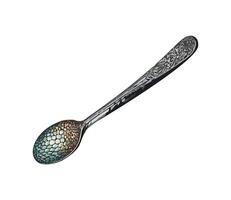 Shiny silverware on white background for soup icon isolated vector