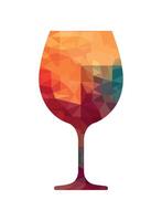 Wineglass on abstract wave backdrop design icon isolated vector