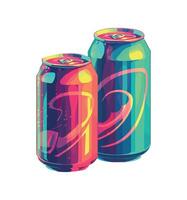 Multi colored bottle design refreshment icon isolated vector