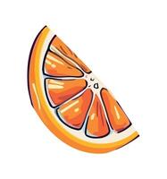Juicy citrus slice, fresh and healthy eating icon isolated vector
