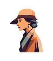 Modern woman in suit, smiling and looking sharp icon isolated vector