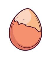 boiled egg isolated on yellow background icon vector