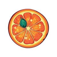 Fresh orange slice, healthy eating icon isolated vector