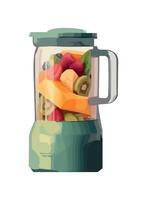 Fresh fruit in a blender, healthy eating icon isolated vector