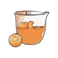 Fresh fruit bowl with orange icon isolated vector