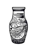 An ornate vase with a leaf icon isolated vector