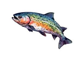Fresh fish on white background icon isolated vector
