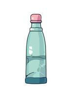 Refreshing soda bottle icon with water droplets icon isolated vector