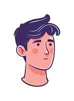 Smiling cartoon boy in cheerful illustration icon isolated vector