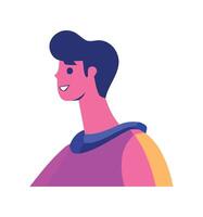 Cheerful man happiness expression icon isolated vector