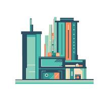 Modern city skyline illustration icon isolated vector