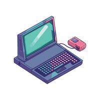 modern office computer icon isolated vector