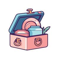 bag with handle holds food packet isolated vector