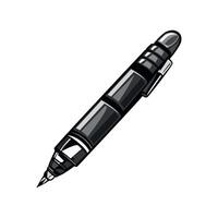 Metallic pen creates sharp signature icon isolated vector