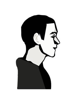 Modern silhouette icon of a handsome man icon isolated
