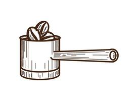 coffee beans in a spoon icon isolated vector