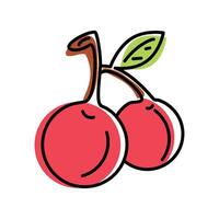 cherry fresh fruit icon isolated vector