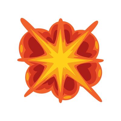 explosion effect bomb icon isolated