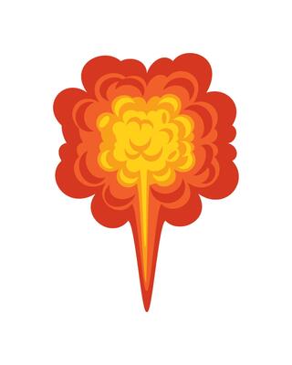 explosion effect comic icon isolated