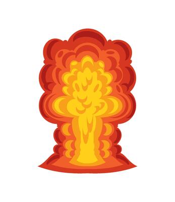explosion effect danger icon isolated