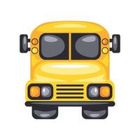 students bus front view icon isolated vector