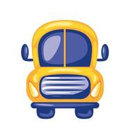 students bus school front view icon isolated vector