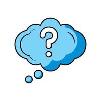 speech bubble with interrogation sign cloud isolated icon vector