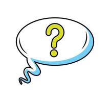 speech bubble with interrogation sign isolated icon vector