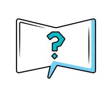speech bubble with interrogation sign support icon vector