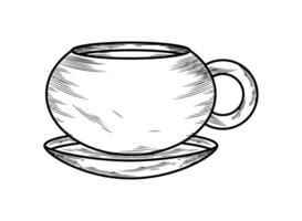 coffee cup draw menu illustration isolated vector