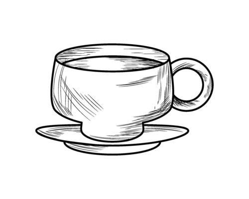 coffee cup draw vintage illustration isolated