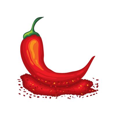chili pepper powder vegetable illustration isolated