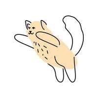cat mascot happy isolated illustration vector