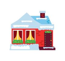 christmas house with chimney illustration isolated vector