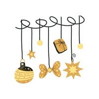 happy new year bunting illustration isolated vector