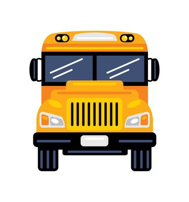 school bus front view isolated
