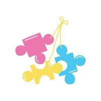 asperger puzzles design illustration isolated vector