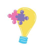 asperger bulb puzzles illustration design vector