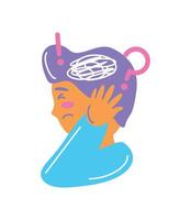attention deficit hyperactivity disorder behavior illustration vector