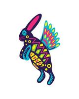 alebrijes rabbit ornament illustration isolated vector