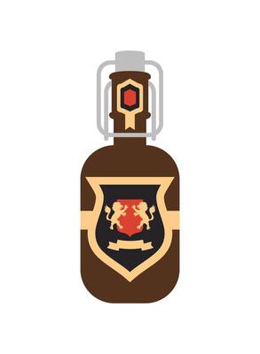 germany beer bottle illustration isolated