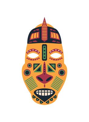 nigerian mask illustration icon