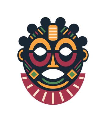 nigerian mask folklore illustration isolated