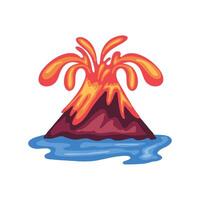 volcano with lava illustration isolated vector