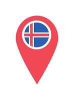 iceland flag location pointer illustration vector
